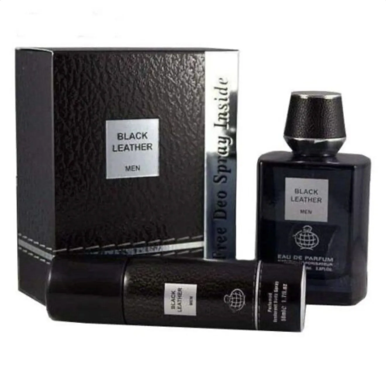 عطر ادکلن مردانه فراگرنس ورد بلک لیدر اسپری‌دار رایحه کرید اونتوس ۱۰۰ میل | Fragrance World Black Leather – Creed Aventus 100ml