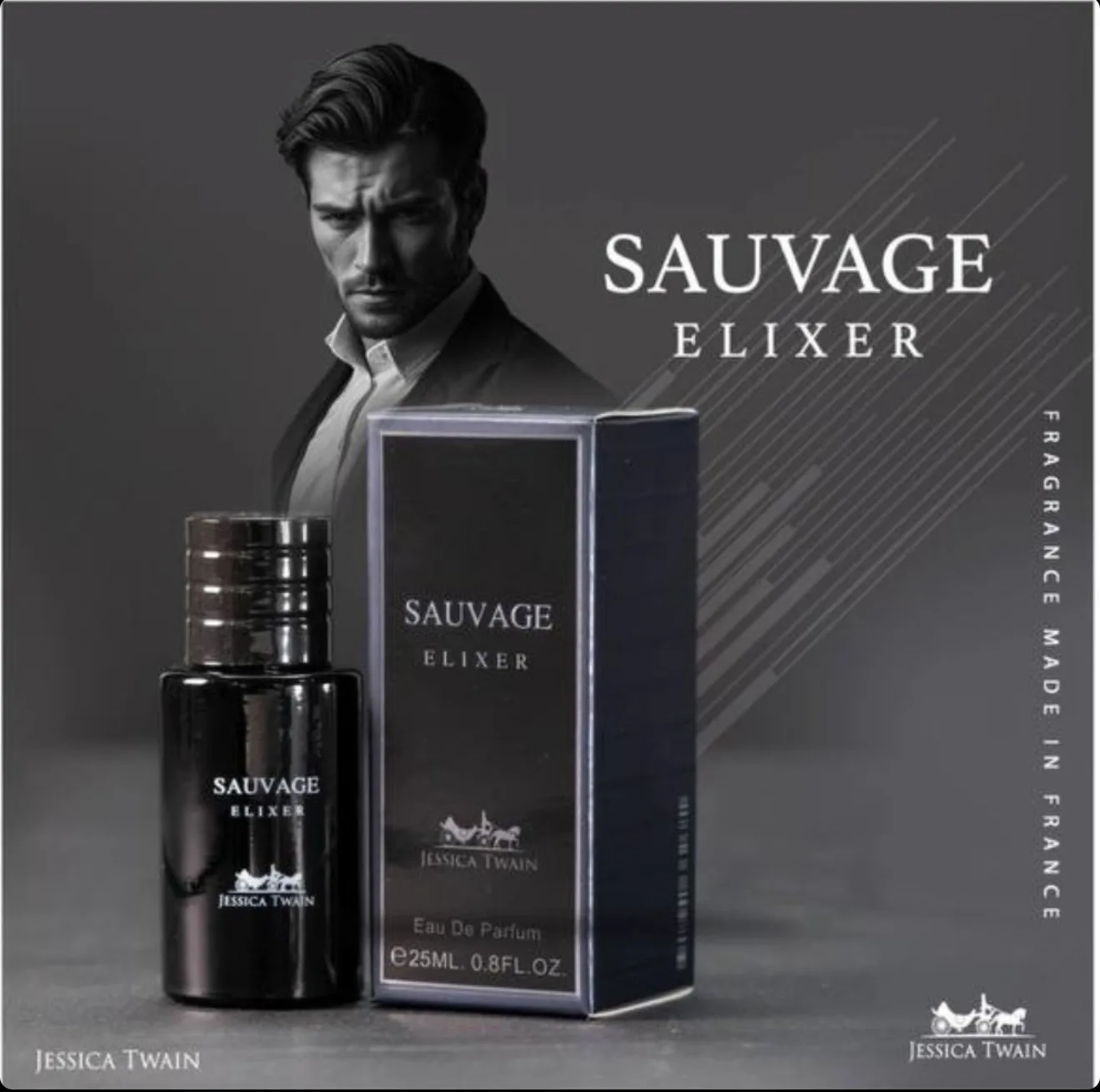 عطر ادکلن مردانه جسیکا تویین ساواج الکسیر مینیاتوری ۲۵ میل | Jessica Twain Sauvage Elixir 25ml